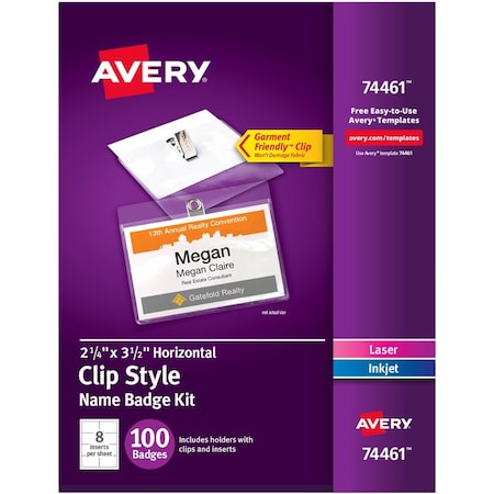 Avery Holder, Badge, Clip, 2.25X3.5" 100PK AVE74461
